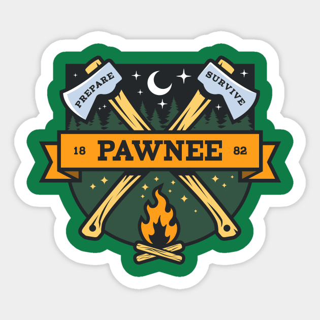 Pawnee Rangers Parks and Rec Sticker by stayfrostybro